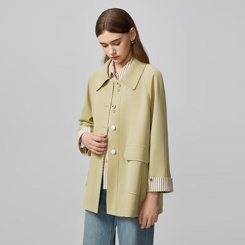 TATU Women's Loose Mid-Length Windbreaker Coat