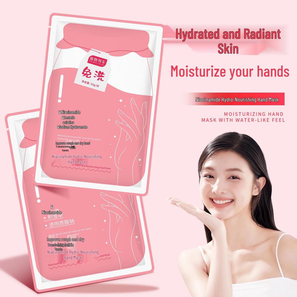 Niacinamide & Centella Hand Mask: Plant-Based, Rinse-Free, Moisturizes & Softens Hands, 120g.