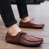 Men's Genuine Leather Driving Loafers - Wide Fit, Autumn/Winter Casual Korean Style