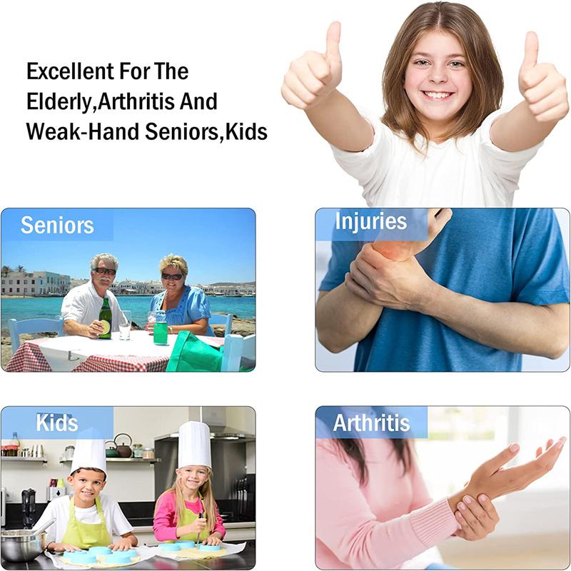 Jar Opener for Weak Hands, Easy Twist Jar Opener For Seniors with Arthritis, 5 in 1 Multi Function Bottle Opener Lid Opener