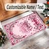 Valentine Love Theme Crystal Velvet Rug Personalized Custom Name Text Soft Floor Mat Home Decor