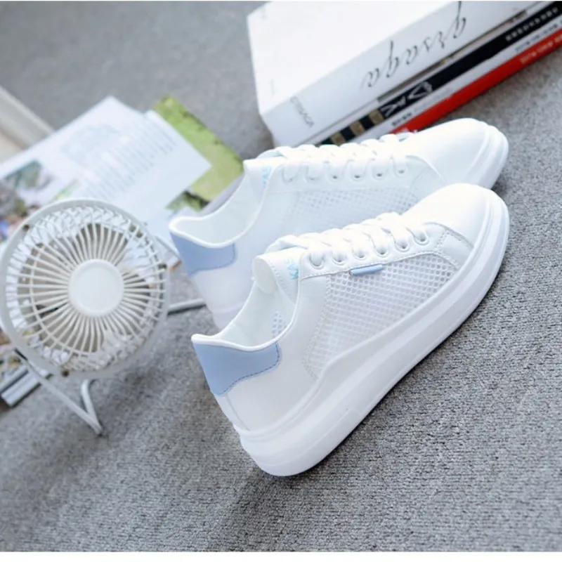 Fashion Women Sneakers Shoes Female Breathable Students Casual Shoes Sports for Girl Flat Mesh White Shoes Vulcanize Zapatos De Mujer