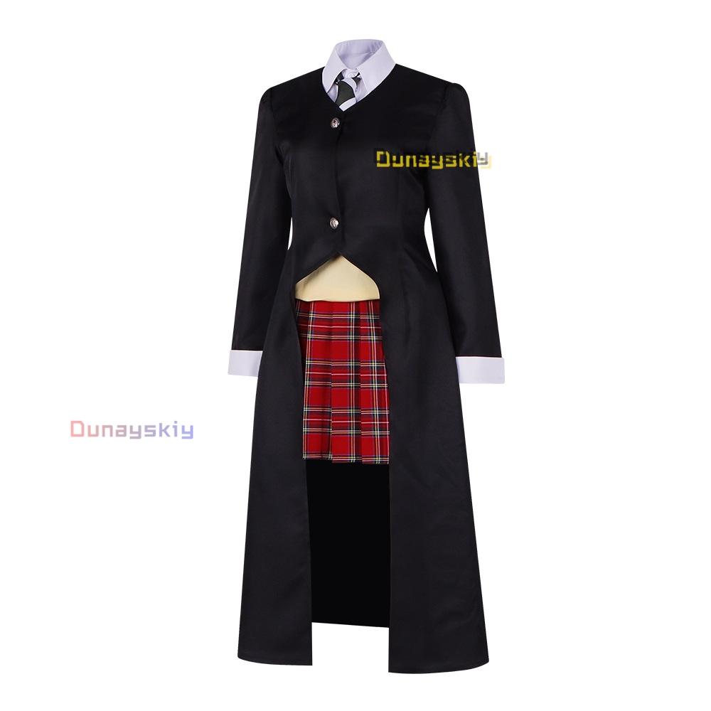 Anime Maka Albarn Cosplay Costume Women Girl Skirt Uniform Halloween Carnival Party Wig Jackets Tie White