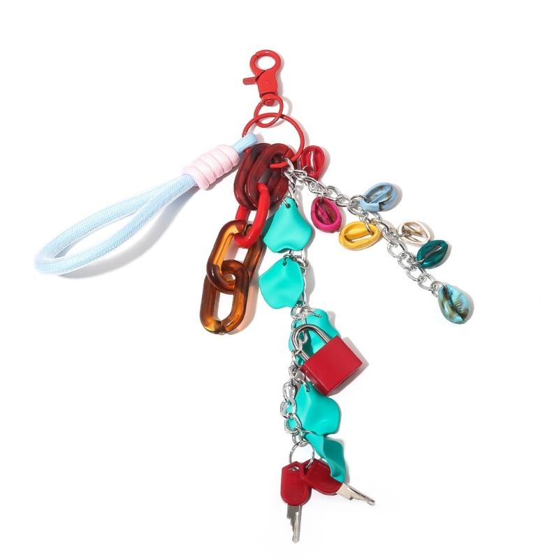 Miniature Lock and Key Pendant Keychain for Purses Backpacks Creative Handmade Gift Stylish Bags Purses Accessories