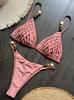 1011 popular bikini European and American solid color sexy split swimsuit women's hot sale