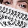 10 Pairs 3D Soft Mink Hair False Eyelashes Crisscross Thick Long Eye Lashes  Women's Beauty