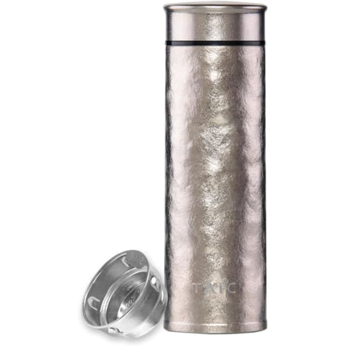 

Stylish double-wall titanium vacuum bottle with strainer, perfect for outdoor activities, insulated coffee mug, sports drinks, and water bottles. Idea