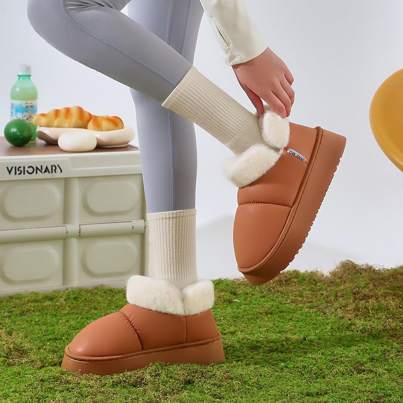 Routine good product winter cotton slipper bag and home interior simple warmth thick bottom fluff large opening external wear cotton