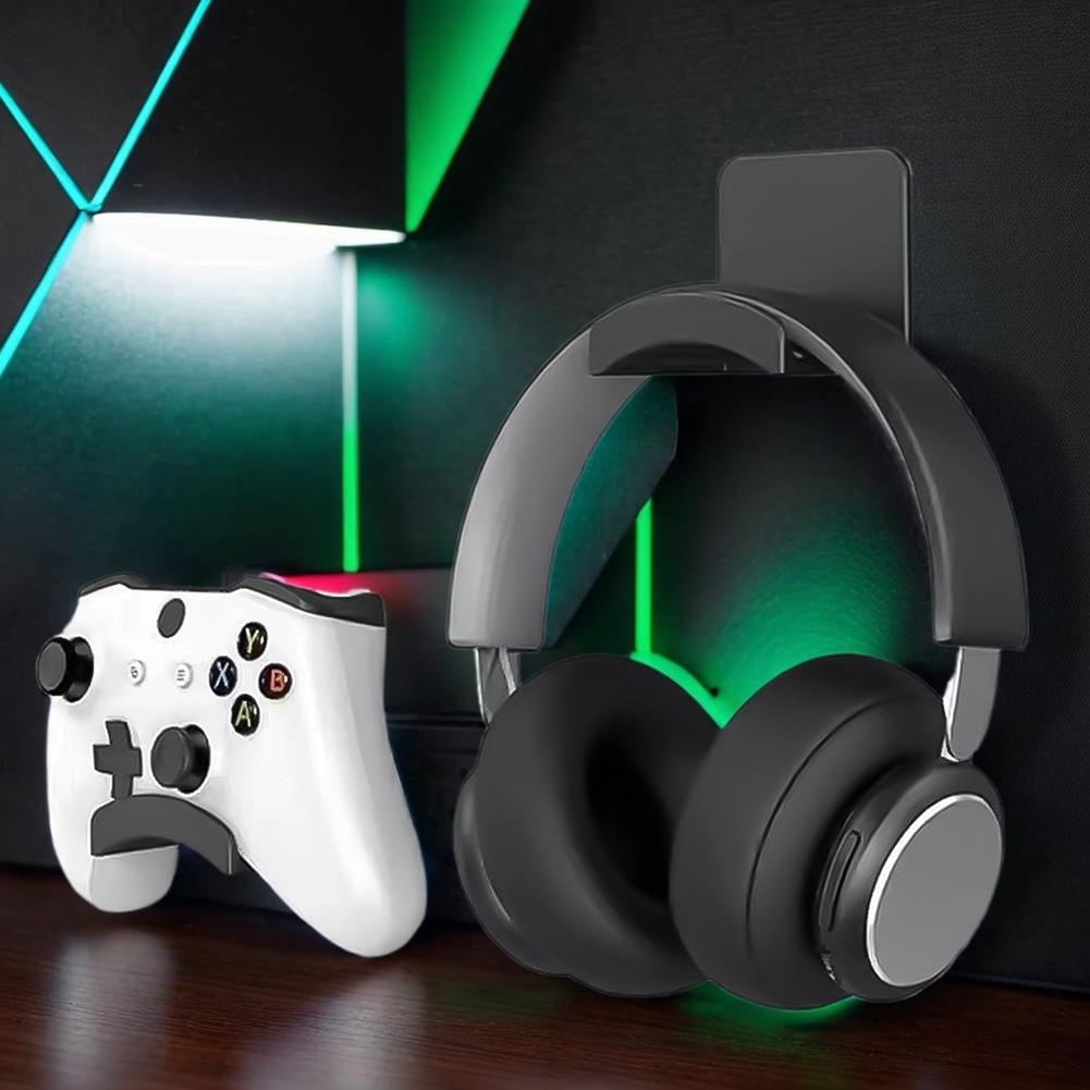 Universal Headset Hanger Adhesive Wall Mount Holder Headphone Hook for Easy Damage-Free Wall Desk Or PC Mounting