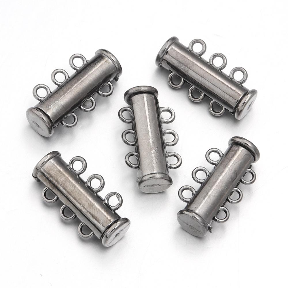 5Pcs 2/3/4/5/6/8 Holes Strong Magnetic Clasps Slide Tubes Lock Clasp Connectors DIY Bracelet Necklace Buckle Hook Jewelry Making