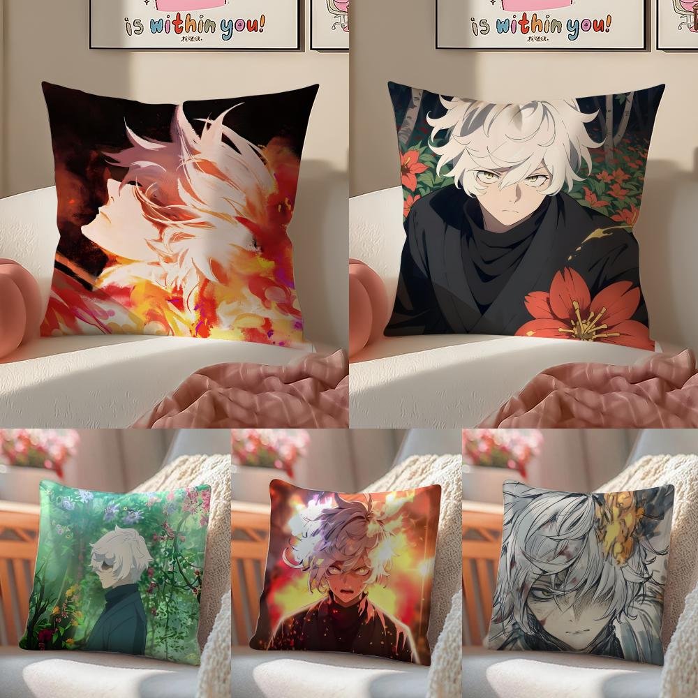 1PCS HHellS Paradises Anime Style Cushion Cover Pillowcase Short Plush Invisible zipper Room Sofa Cushion Cover