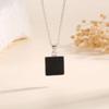 Beixi S925 Sterling Silver Geometric Black & White Epoxy Necklace for Women - Simple Fashionable Design