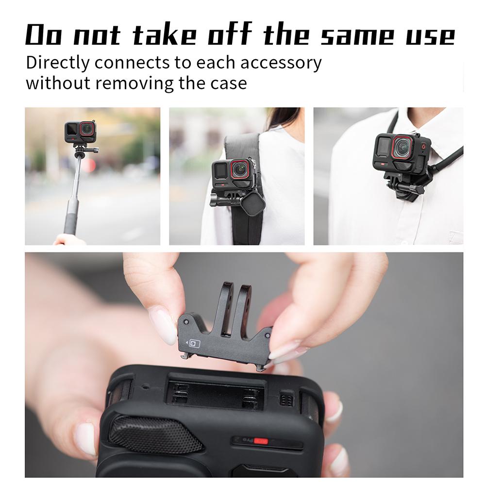 For Insta360 Ace Pro 2 Body Silicone Case Sleeve Lens Cap Shockproof Protective Shell Anti-Scratch Camera Protection Accessories