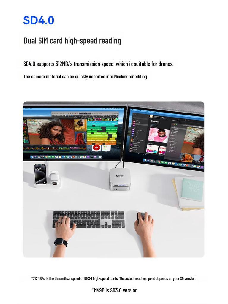 Orico Macmini M4 Docking Station with M.2 Drive Box, Thunderbolt 3/4 Compatibility & Desktop Expansion