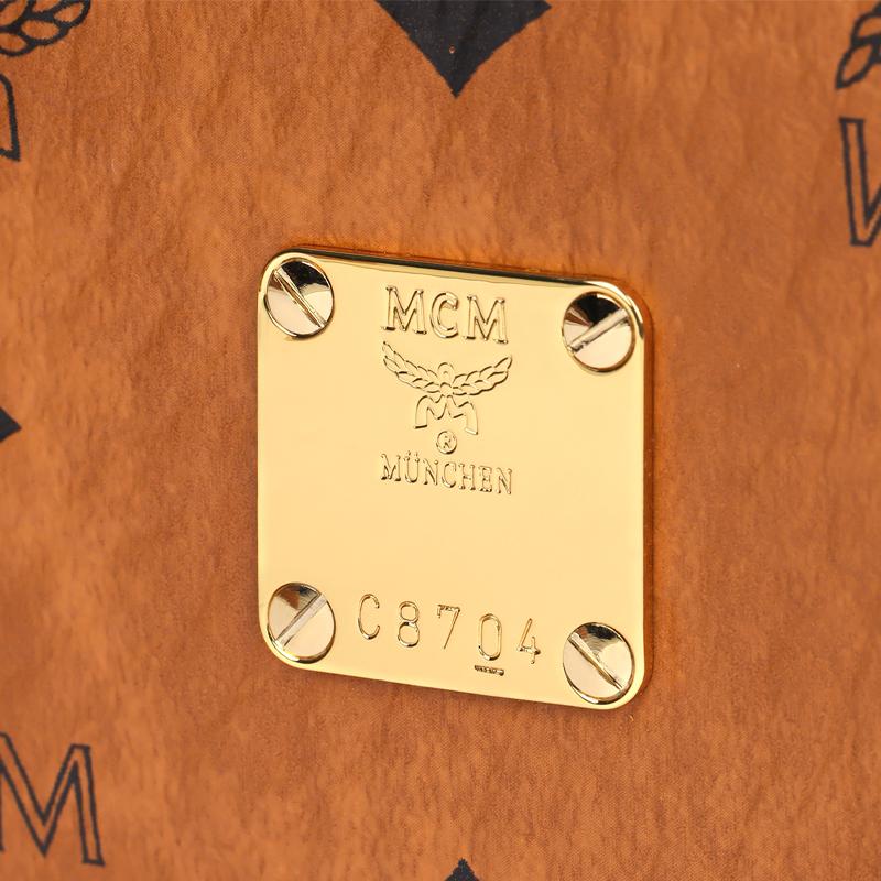 MCM Monogram Classic Leather Makeup Bag Women Handbags Brown MWRAAVI01CO001