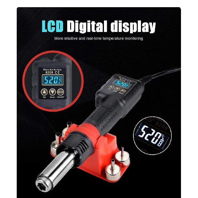 JCD 8208 Heat Gun Micro Soldering Station 750W Soldering Hot Air Gun LCD Digital Hair Dryer For BGA IC Welding Repair Tools