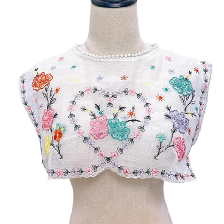 Вышитый Цветочный Воротник Искусственный Воротник Рубашки Ложный Воротник Платья Декоративный Воротник Шарф Накидка Костюм Искусственный Воротник