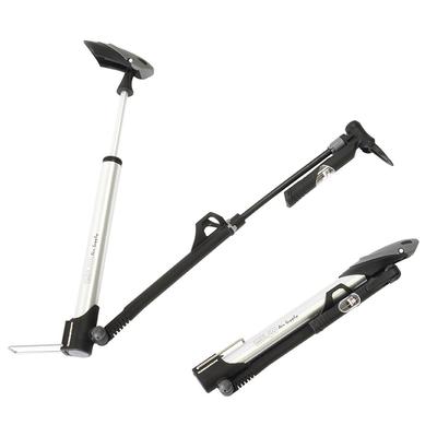GIYO Portable Micro Floor Pump Silver Gauge Compatible with French and American Valves [GM-71] IN-LINE