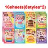 Make-a-Cake Sticker Sheets DIY Make Your Own Birthday Cake Puzzle Stickers for Kids Boys Girls Party Favor Games Toys Gifts
