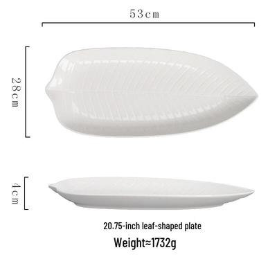 Ru Han Irregular Leaf Ceramic Dumpling Plate