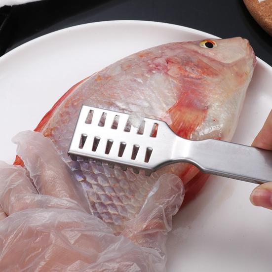 Fiskfjällare Rostfritt Stål Fiskfjällare Verktyg med Ergonomiskt Handtag Fiskfjällsborttagare Bekvämt Grepp Fiskfjällare Verktyg