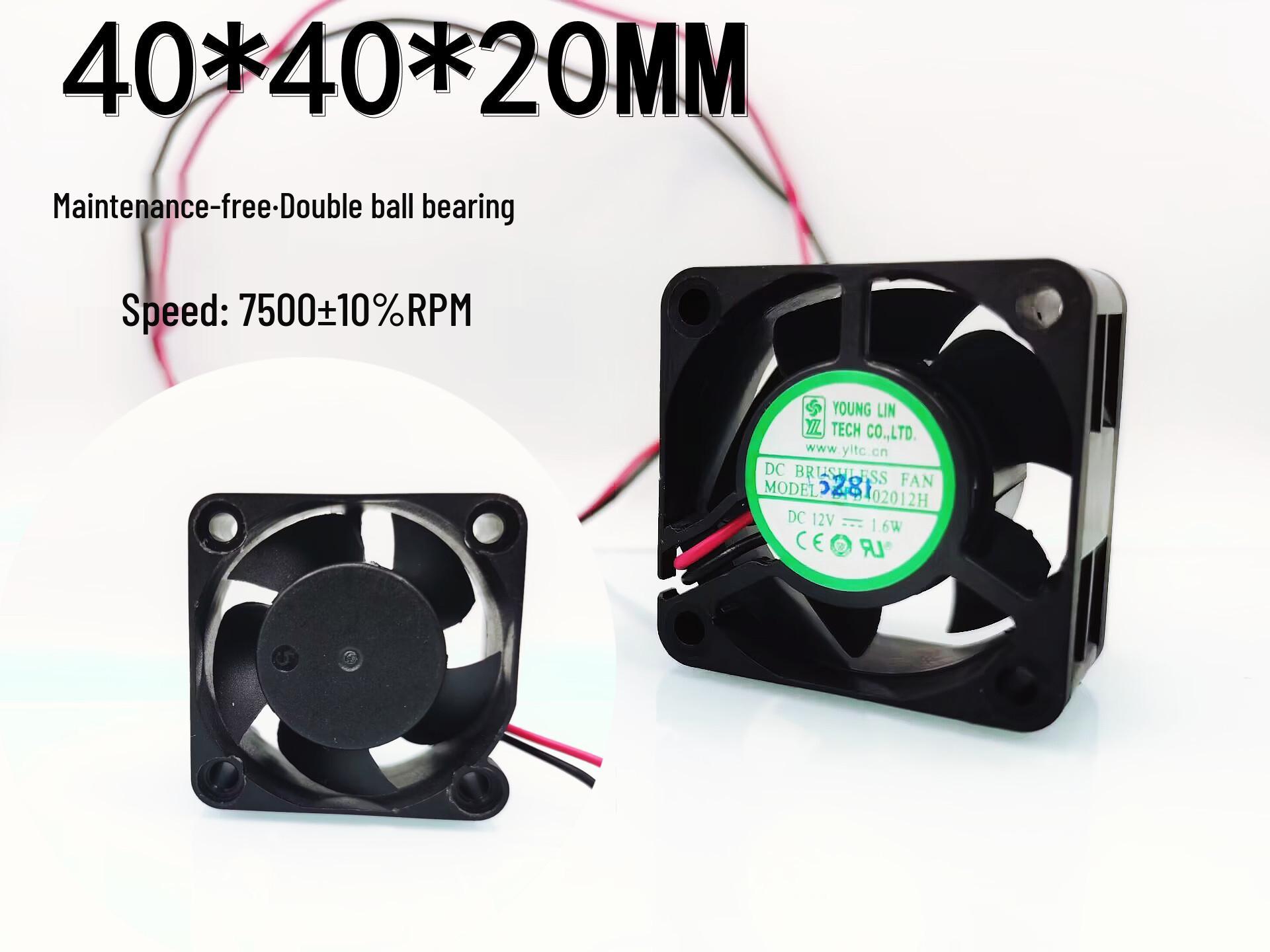 New Original DFB402012H 4CM Double Ball Bearing 12V 1.6W Cooling Fan With original plug, see picture