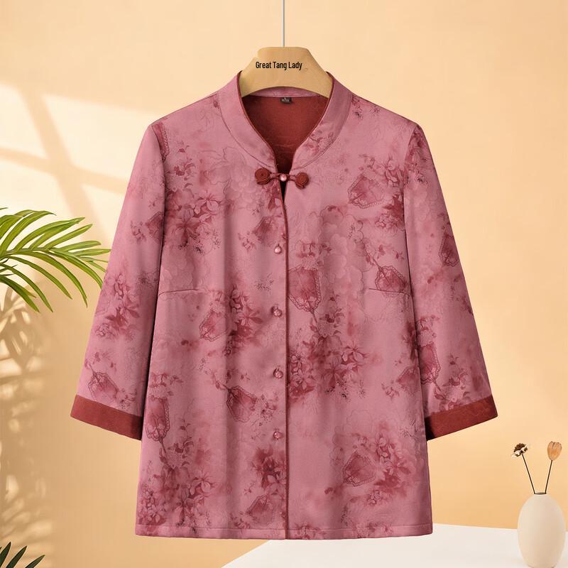 Tang Lady Spring/Summer Round Neck Cardigan Blouse L