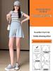 Maternity Casual Wide-Leg Cotton Shorts - Solid Color, Three-Quarter Length, Summer Wear