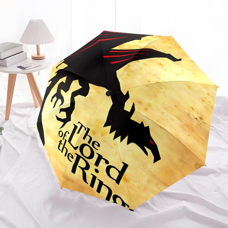 1pc The Lord of the Rings Automatic Open/close Folding Portable Umbrella with 8-Rib Structure for Women/Men, All-Season Use a0901077