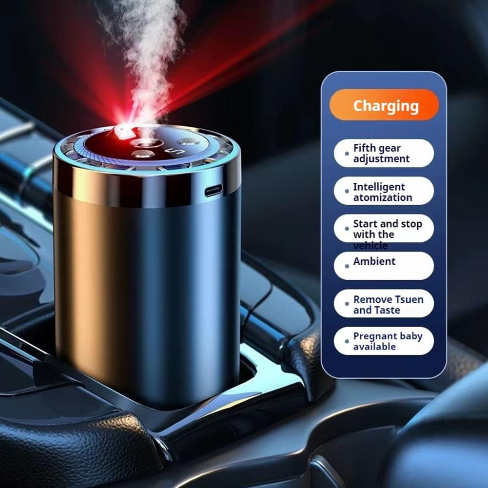 Car Smart Electric Air Aromatherapy Diffuser Rechargeable Car Air Freshener Removing Odors with LED Colorful Lights Car Gift