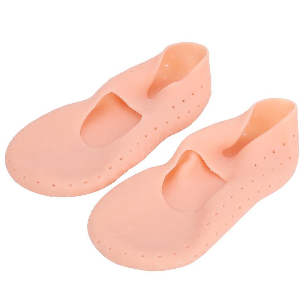 1Pair Foot AntiCracks Protective Silicone Socks Foot Heel Care Moisturizing Protector(L )