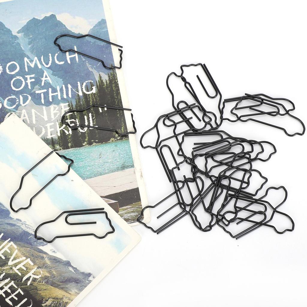 30Pcs Assorted Paperclip Car Shape Creativity Metal Modeling Craft Decoration Supplies Black