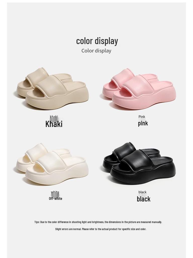 Women's Non-Slip Height-Boosting Beach Slippers - 7cm Thick Sole, Fashionable Outdoor EVA Footwear
