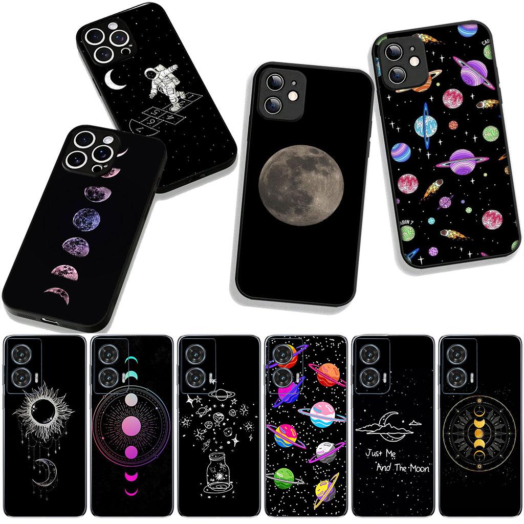 Cover for Apple iPhone 16 15 14 Plus 13 12 Mini 17 Pro Max + ProMax 16E Air 16+ 15+ Coque Phone Case Moon Stars Astronaut Sky