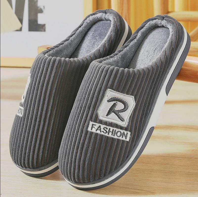 

Мужские ретро хлопковые тапочки большого размера с нескользящей подошвой для дома 42-43 (fits 41-42)