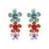 Fashion Runway Style Enamel Flower Earrings Women Minority Design Exquisite Ins Style Same Style Fashion Ear Jewelry