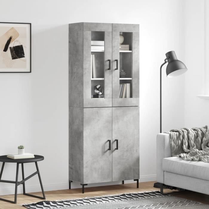 VidaXL Highboard Concrete Grey 69.5x34x180 Cm Engineered Wood 3198213