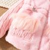 Girls' Winter Cotton-Padded Coat - Thickened Long Sleeve Fuzz Sweater