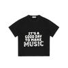 Oversized T-Shirt Black Its A Good Day To Make Music Musical Notes Print Casual Wear for Men and Women Music Lovers Streetwear Fashion