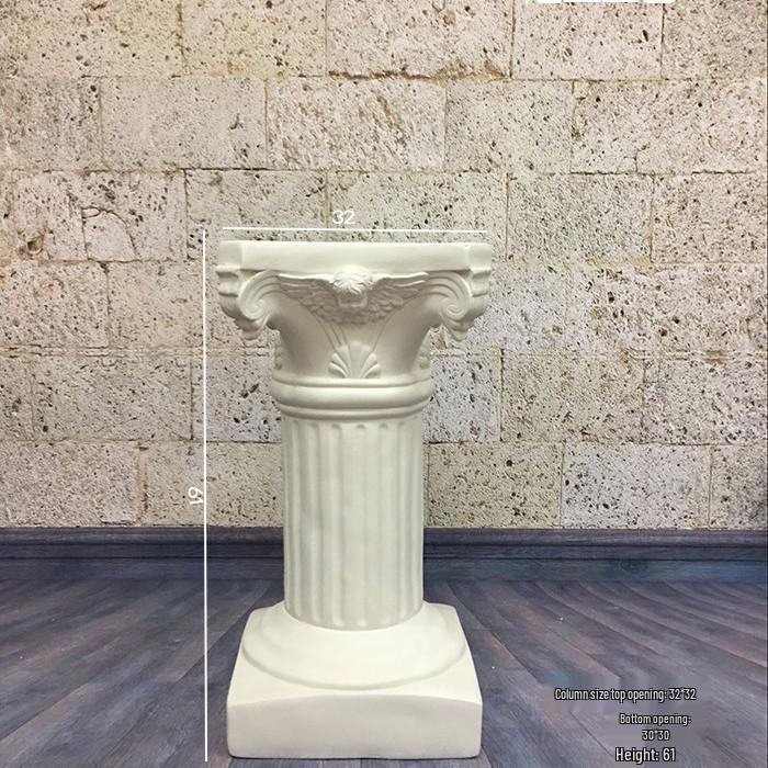 Wedding Gold Roman Column Flower Stand – European Stripe Trophy Fiberglass Décor