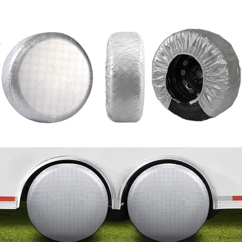4PCs Car Tire Covers Outdoor RV Truck Camper Trailer Sunscreen Vehicle Wheel Protector Universal Tyre Storage Bag 27-29 inch