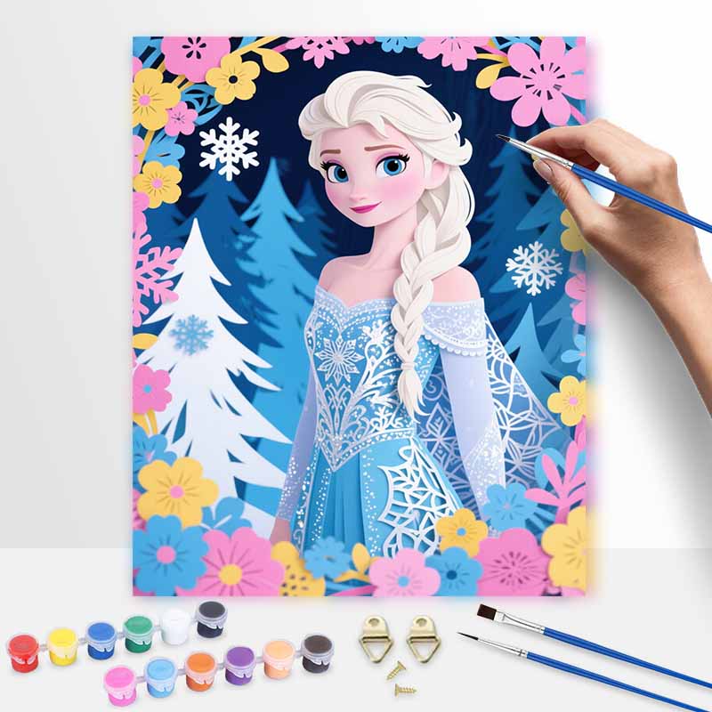 Disney ice princess oil painting hand painting art kit coloring painting handmade diy home decoration gift