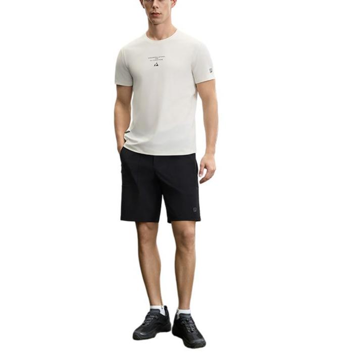 Fila Explore Series Refreshing Elastic Breathable Simple Fashion Versatile Short Sleeve T-Shirt Men Tops Snow-White A11M527111F-WT