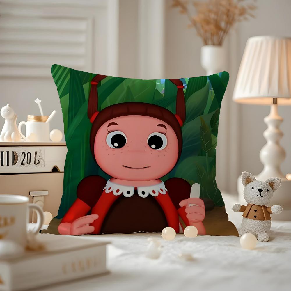 Poszewka na poduszkę Kwaii Wzór L-Luntik Drukowana Poszewka Anime Do Salonu Pokrowiec na Poduszkę Sofa & Dekoracja Sypialni