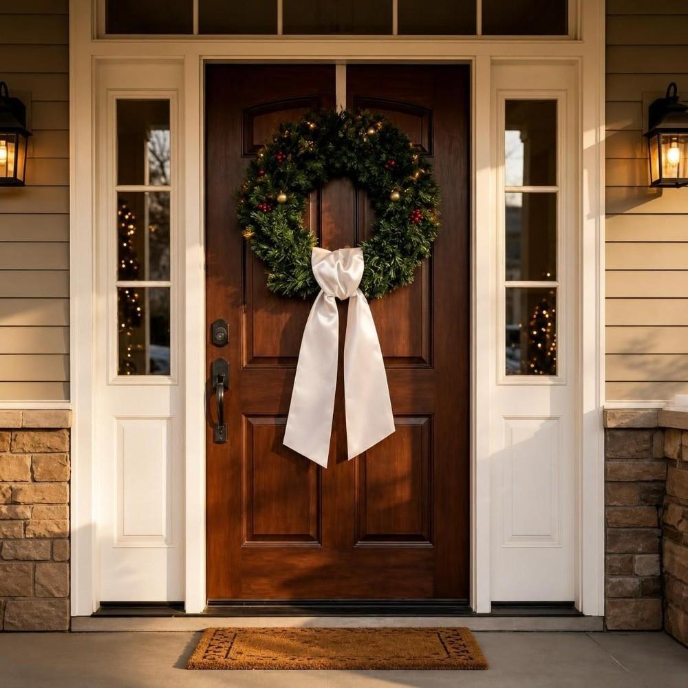 Adjustable Wreath Sash Soft Wreath Sashes Pure Holiday Wreath Decor  Front Door Hanging