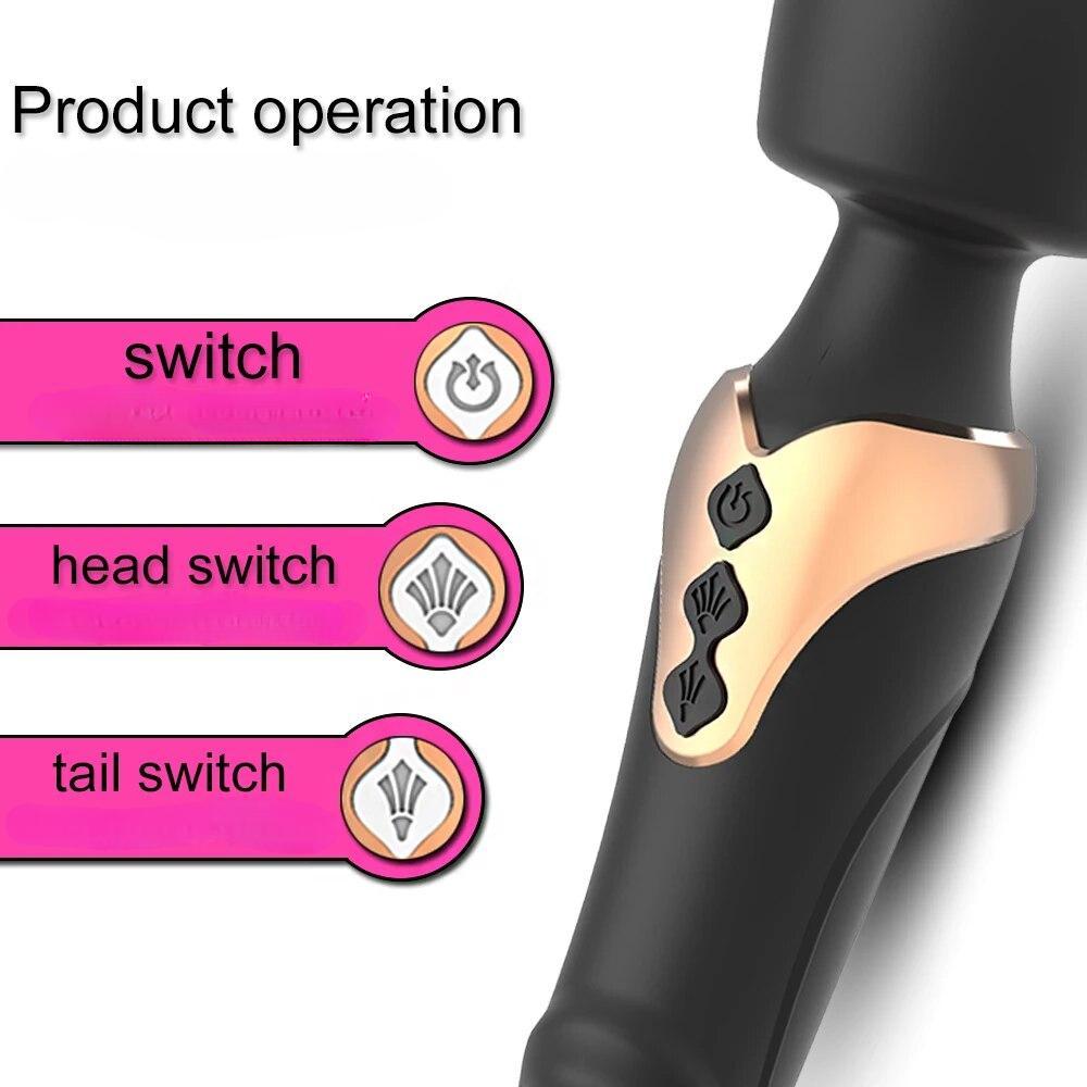 Kraftig Dildoer Vibrator Dobbel motor silikon stor størrelse Wand G-Spot Massasjer Sexleketøy For Par Klitoris Stimulator for Voksne