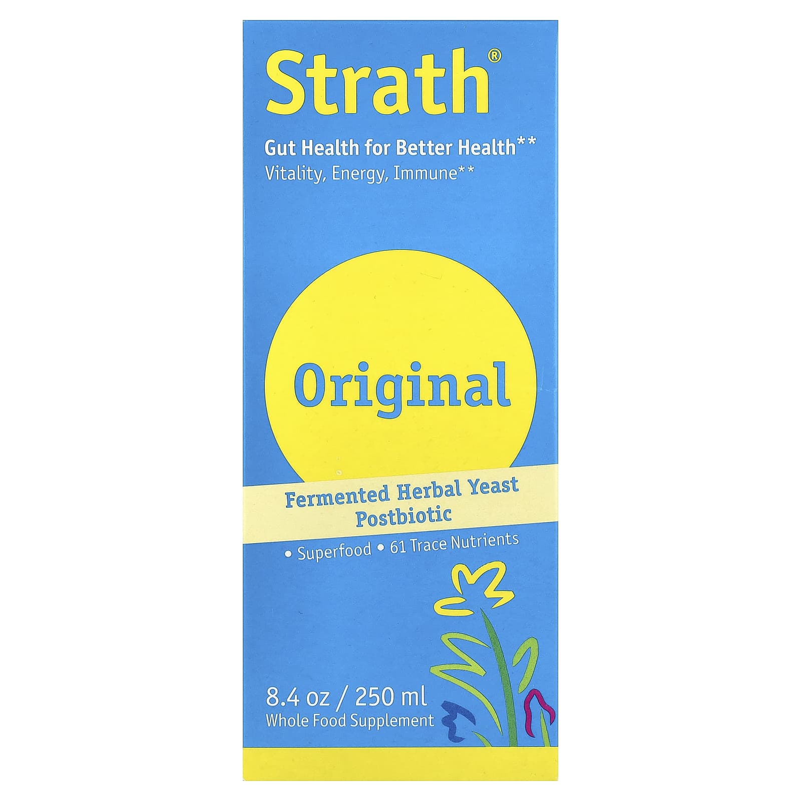 

Bio-Strath, Original, Fermented Herbal Yeast Postbiotic, 250Ml(8.4Oz)