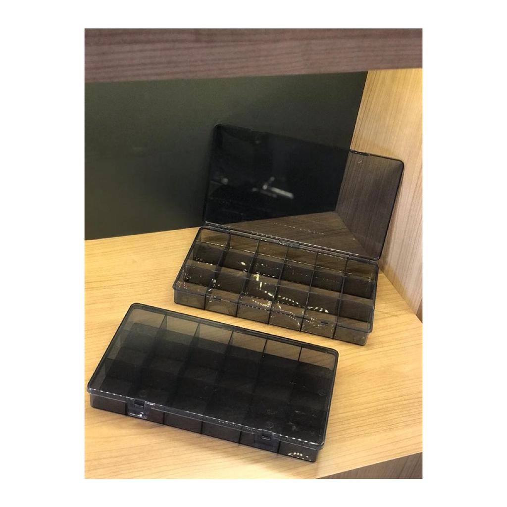 Smoked 2 Pieces 18 Compartments Necklace Ring Jewelry Box With Lid Sewing Box Organizer Organizer Box