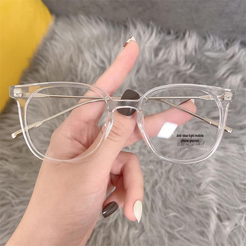Ultra-Clear Anti-Blue Light Large Metal Eyeglass Frames for Men & Women - Slim, Fashionable Myopia Glasses
