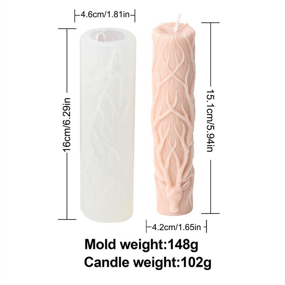 

Candle Molds Silicone Antlers Pattern Cylindrical Manual Soap Mold Silicone Clay Spire Mould For Making Soy Wax Beeswax Candles